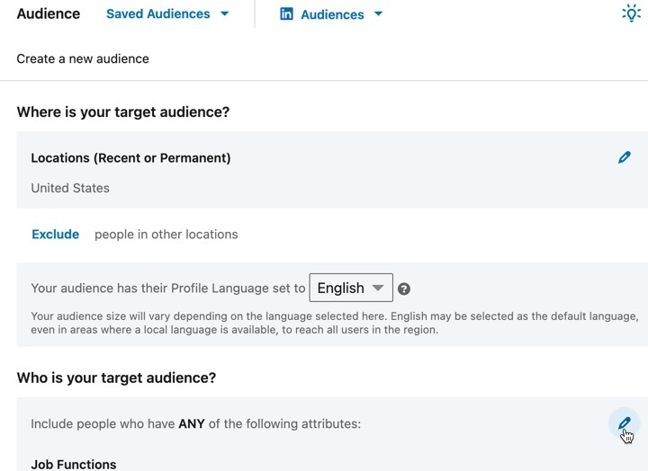 Set up the targeting for your LinkedIn Lead Generation campaign