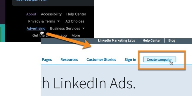Click through to LinkedIn’s Campaign Manager to start running sponsored campaigns