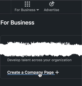 Click to create a Company Page