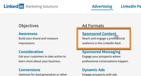 Various types of ad formats exist on LinkedIn, including Sponsored Content