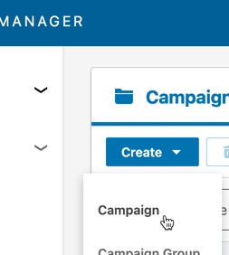 Create a new campaign in the Campaign Manager