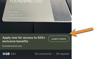 Sponsored Content on LinkedIn will usually appear with a call to action in the ad