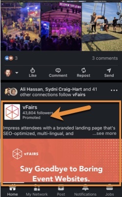 Sponsored Content shows in the feed alongside other content-based posts