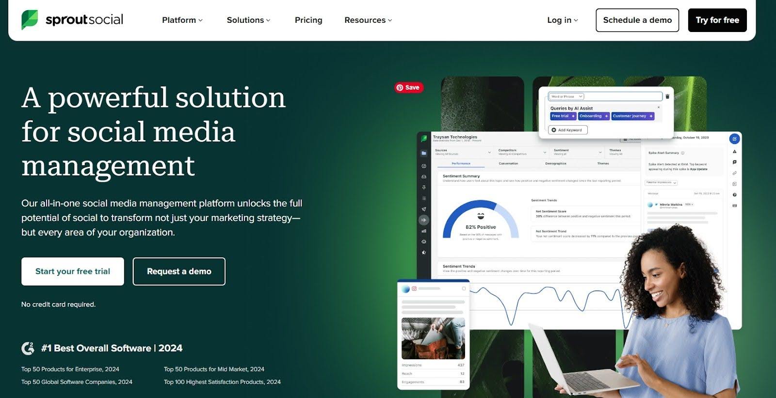 Sprout social Pinterest analytics tool