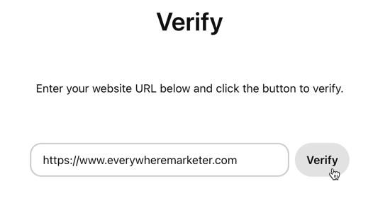 Click to verify your website on Pinterest
