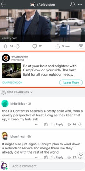Advertise within Reddit conversations