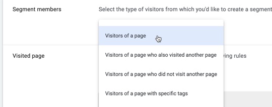 Choose one of the segment members templates to use