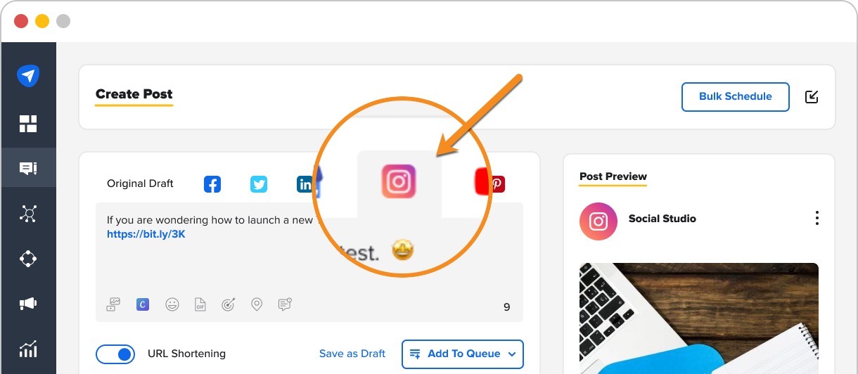 SocialPilot tool for Instagram content schedule and analytics