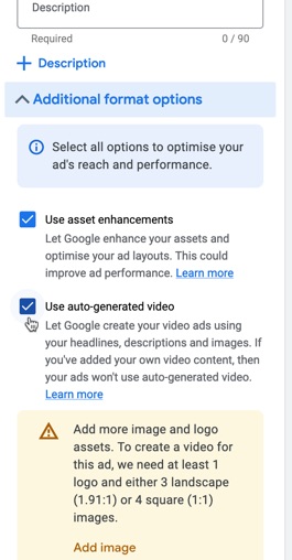 As part of its Smart display campaign features, Google can auto-generate videos for you