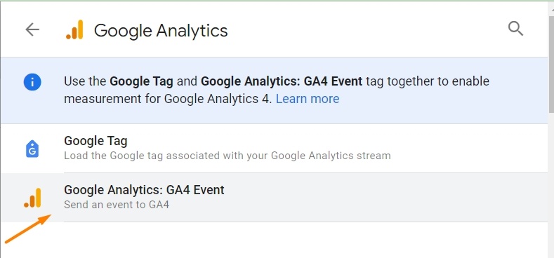 Ga4 event tag manager tag configuration