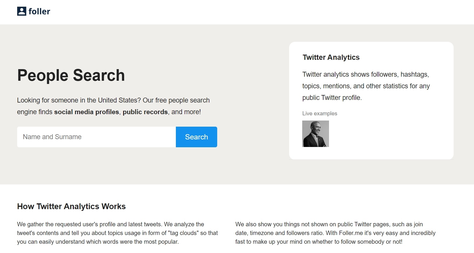 Foller.me with analytics for your Twitter account
