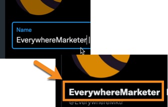Set your profile name on Twitter to reflect your business