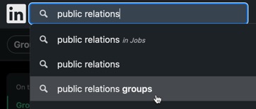 Search LinkedIn for a relevant keyword to find relevant groups for you