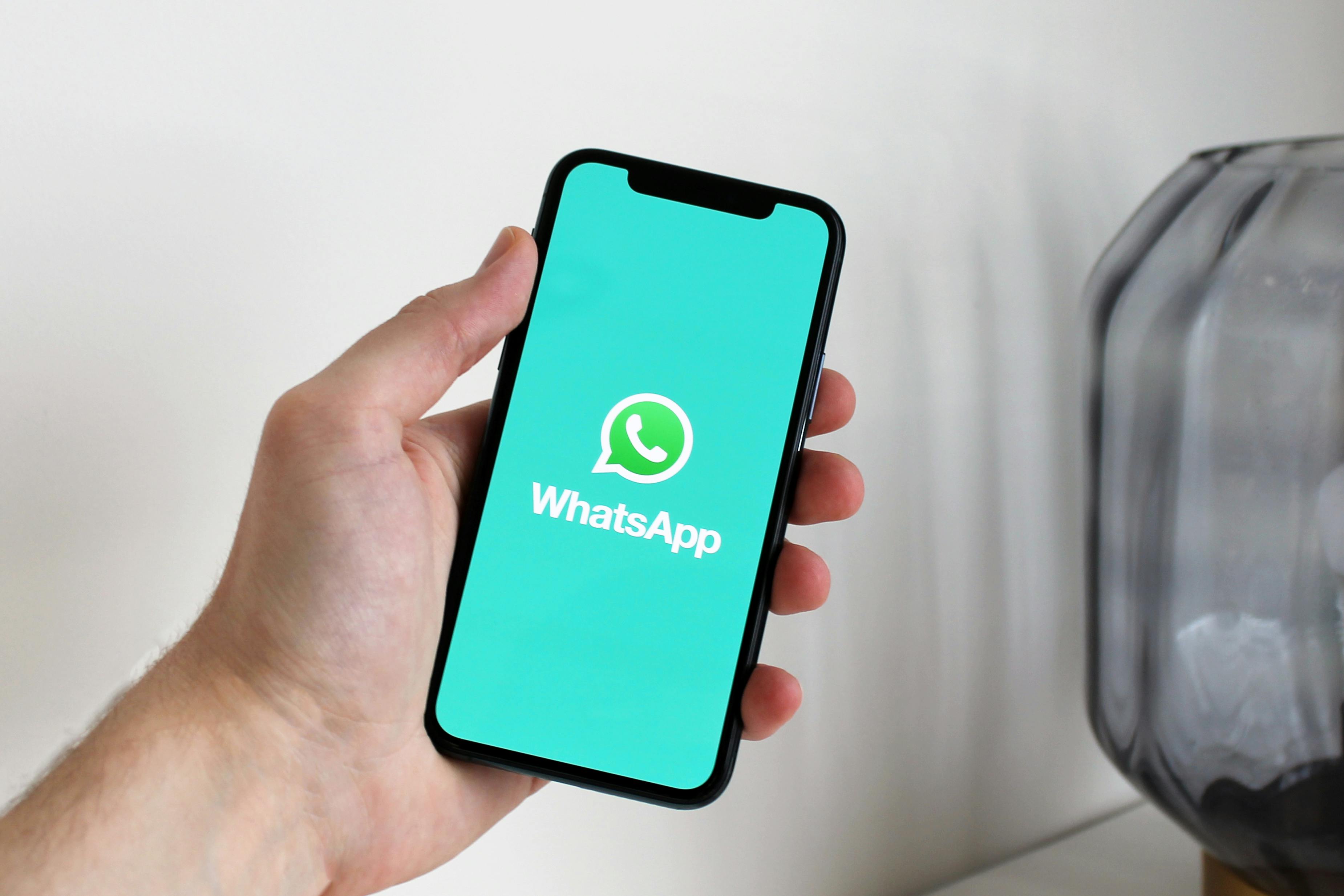 WhatsApp application on cellphone screen