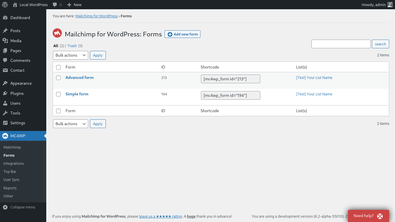 An overview of Mailchimp’s sign-up form settings