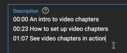 An example of adding YouTube key moment timestamps to a video’s description